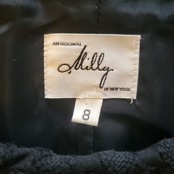 Milly Black Sleeveless Retro Textured Dress Size 8 - Picture 5 of 5